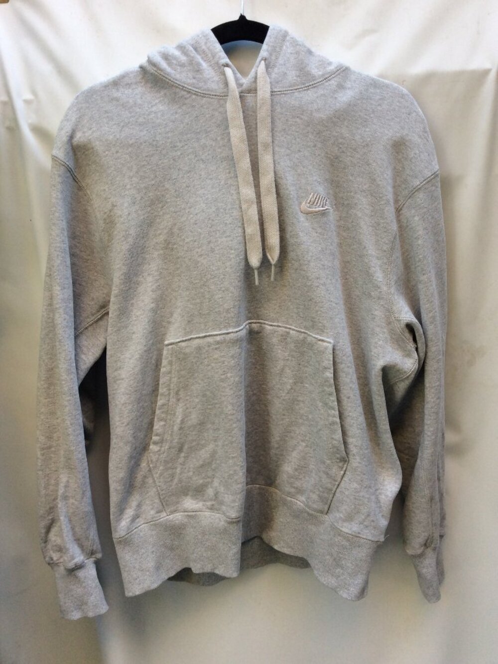 Nike Embroidered Swoosh Heather Grey Pullover Hoodie Size L